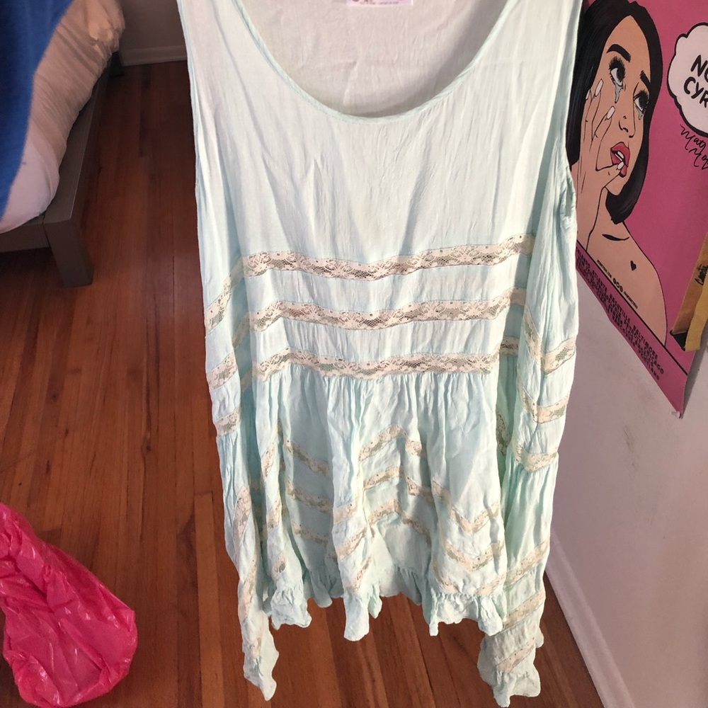 free people intimate tunic dress! blue/green
